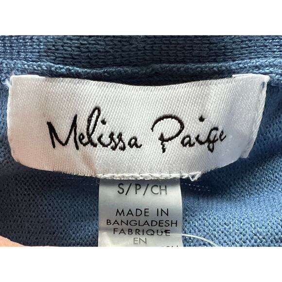 MELISSA PAIGE WOMENS SWEATER RIBBED BLOCK-STITCH DOLMAN SLEEVE BLUE SIZE SMALL - Picture 5 of 12